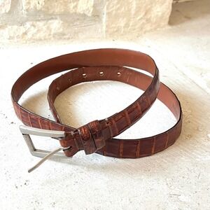 Daniel Craig Crocodile Leather Brown Belt Made in Italy Size 34